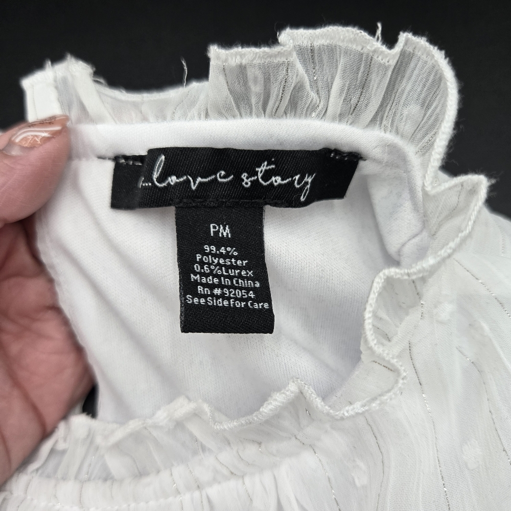 White Ruffled Top - Picture 5 of 6